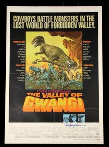 THE VALLEY OF GWANGI (1969) - Ray Harryhausen Autographed One-Sheet Poster