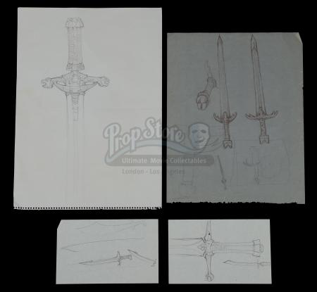 CONAN THE BARBARIAN (1982) - Ron Cobb Hand-Drawn Sword Designs
