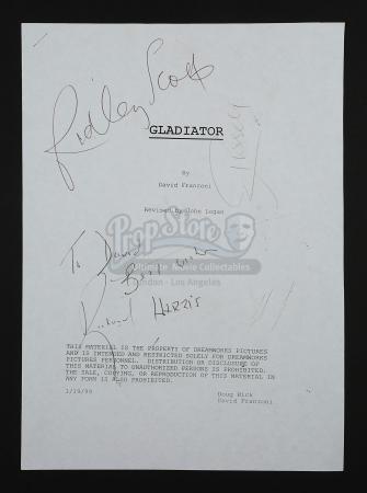 GLADIATOR (2000) - Cast-Autographed Script Cover