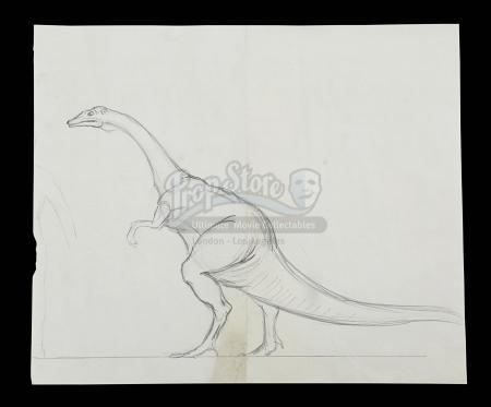 VALLEY OF GWANGI, THE (1969) - Ray Harryhausen Hand-Drawn Ornithomimus Scale Comparison