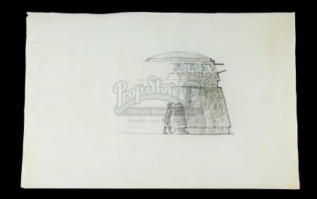 INDIANA JONES AND THE RAIDERS OF THE LOST ARK (1981) - Norman Reynolds Hand-Drawn Idol Chamber Concept Artwork
