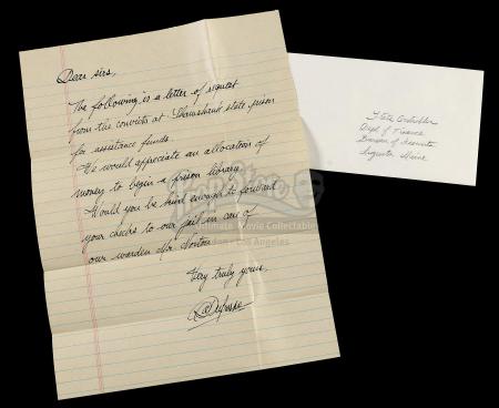 SHAWSHANK REDEMPTION, THE (1994) - Andy's (Tim Robbins) Hand-Written Funding Request Letter