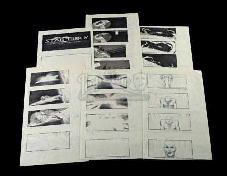 STAR TREK IV: THE VOYAGE HOME (1986) - Nilo Rodis-Jamero Hand-Drawn Storyboards - Alien Probe Sequence