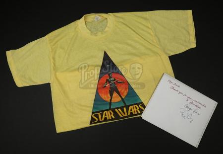 STAR WARS: A NEW HOPE (1977) - George Lucas and Gary Kurtz Autographed Crew Book and Crew Shirt