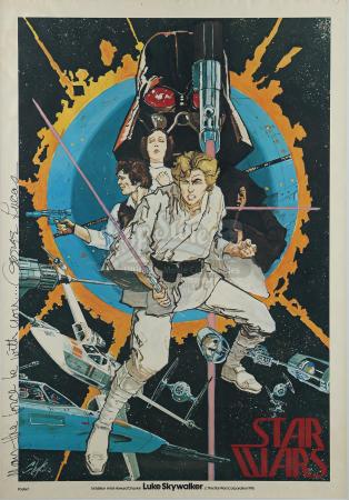 STAR WARS: A NEW HOPE (1977) - George Lucas-Autographed Howard Chaykin Poster