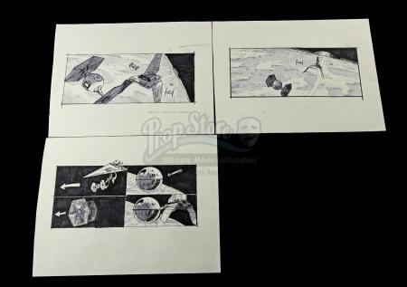 STAR WARS: RETURN OF THE JEDI (1983) - Hand-Drawn Storyboards - Imperial Shuttle Escort