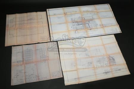 SUPERMAN II (1980) - Set of Four Building Construction Blueprints