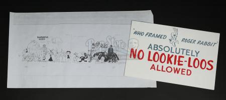 WHO FRAMED ROGER RABBIT (1988) - Set Access Sign and Character Scale Drawing