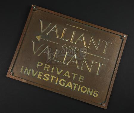 WHO FRAMED ROGER RABBIT (1988) - “Valiant and Valiant Private Investigations” Office Sign