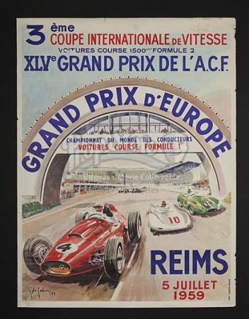 GRAND PRIX D'EUROPE (1959) - Grand Prix D'Europe French Poster (1959)